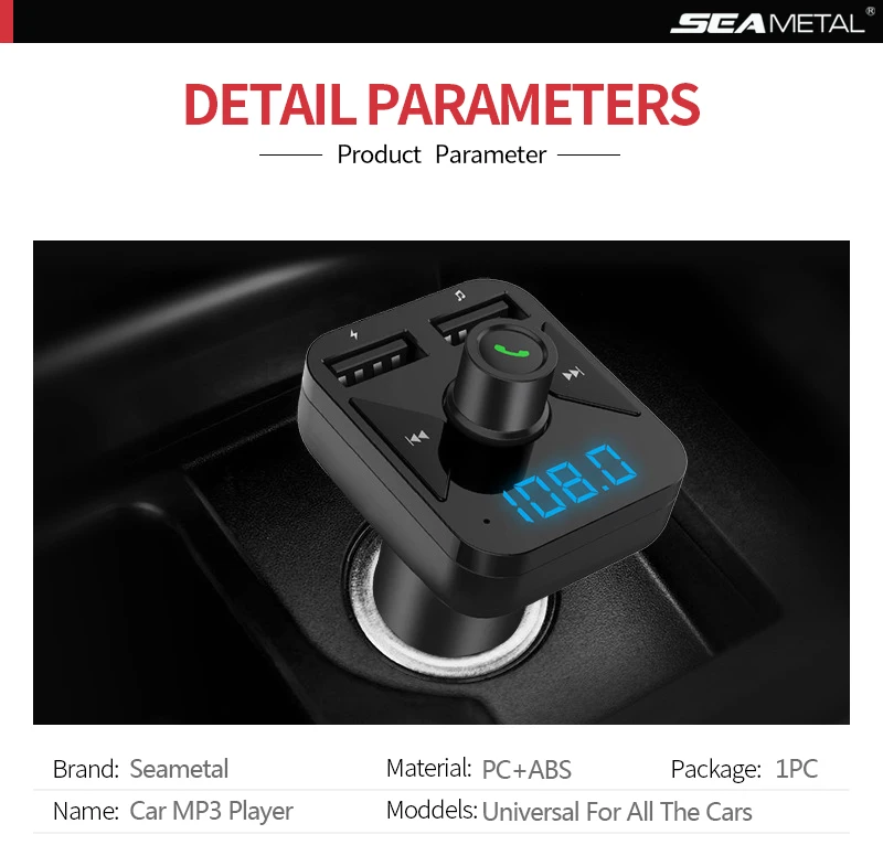 Автомобильный mp3 плеер USB Bluetooth FM передатчик прикуриватель телефон Handsfree Зарядное Устройство Радио комплект беспроводной двойной авто аксессуары