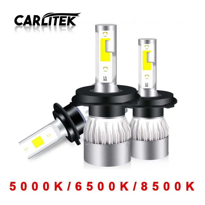 CARLitek 2 штуки LED H4 H7 H1 H11 Автомобильные Светодиодные Лампы Головного Света 12В 24В 6500К