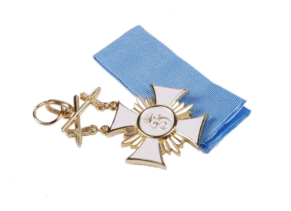 

WWI GERMAN FREDERICK THE GREAT CROSS MEDAL BADGE WITH RIBBON-38045