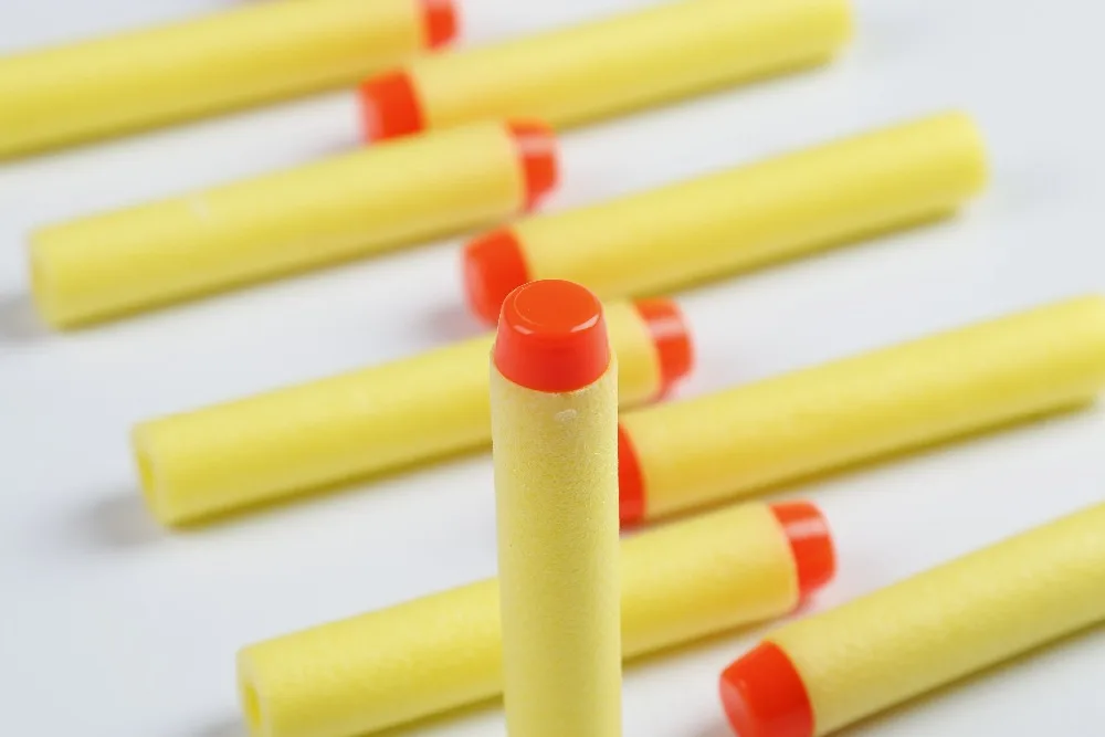 100 pcsps Nerf пули мягкие полые отверстия голова желтый 7,2 см Запасной комплект для Дартс Игрушечный Пистолет пули для Nerf комплект бластеров рождественские детские подарки