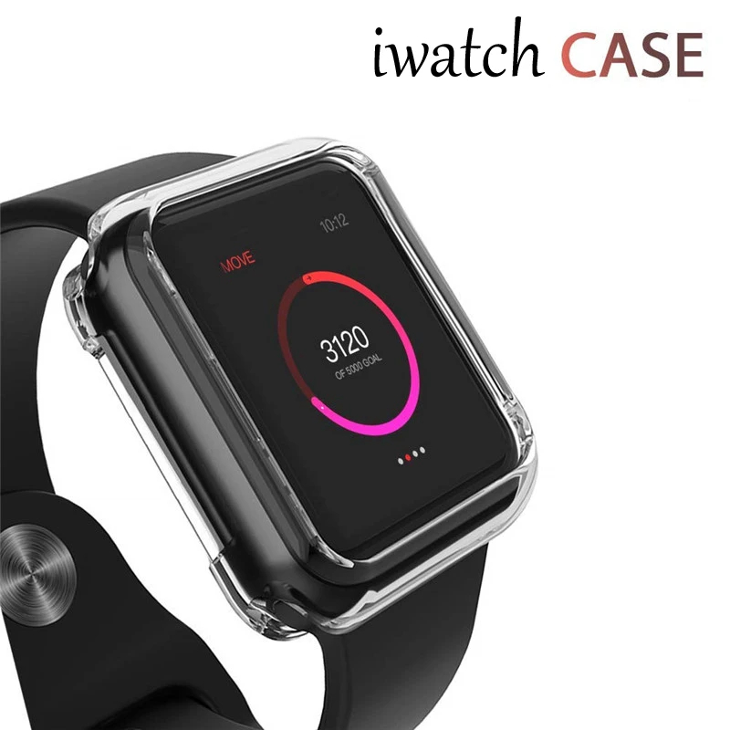Аксессуар для Apple Watch чехол 44 мм 40 мягкий ТПУ ультра тонкий анти осенний защитный