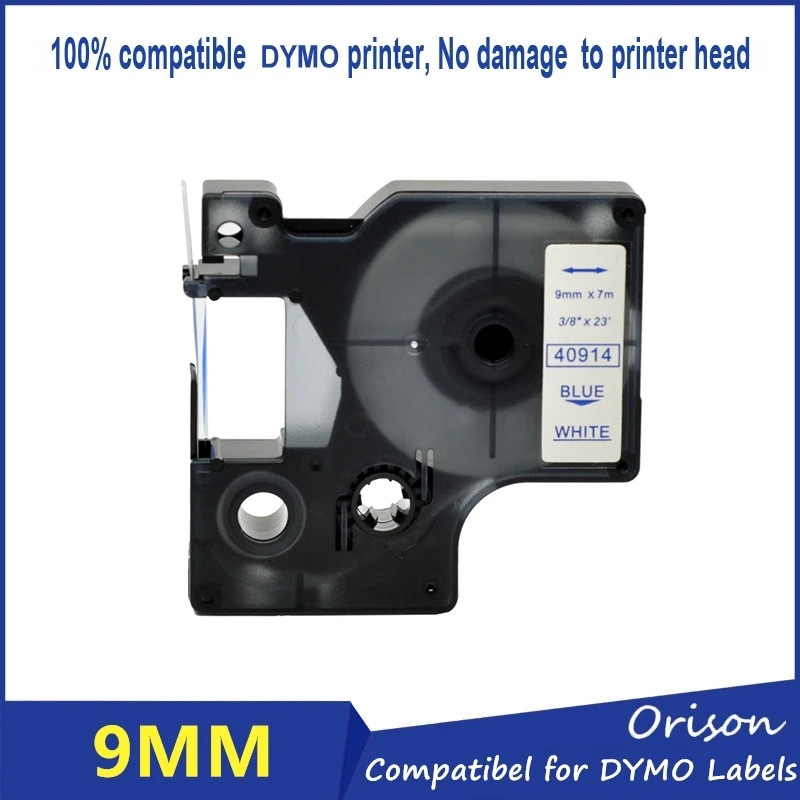 2 шт. 40914 совместим DYMO D1 label maker 9 мм 7 м синий на белом Клейкие ленты картридж для Dymo