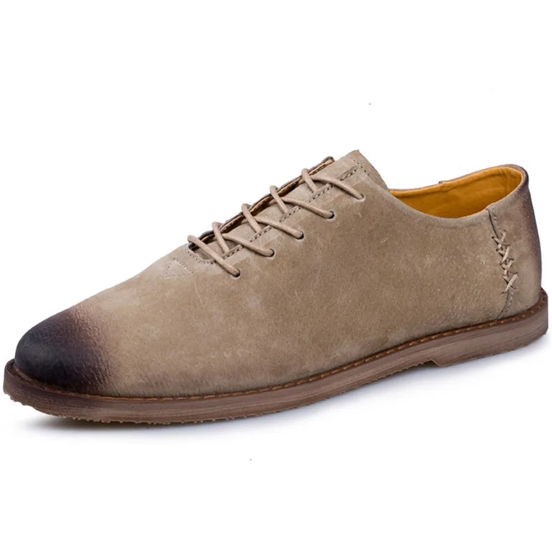 2017 Для мужчин удобные Повседневная кожаная обувь Мужская Мода Дышащая на плоской