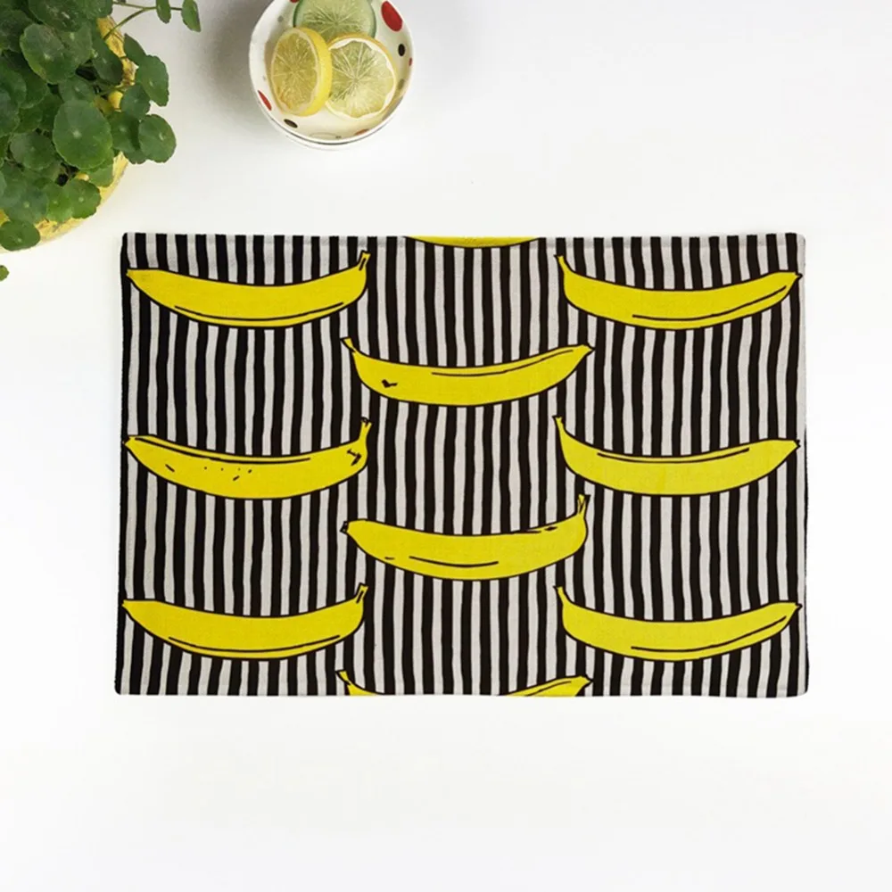 Modern Western Style Home Yellow Fresh Linen Mat Tablema Food Restaurant Kitchen Party Decoration | Дом и сад