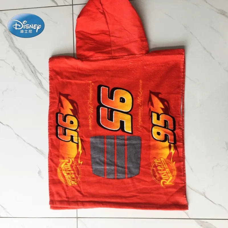 Полотенце Disney Mc Queen из 100% хлопка с капюшоном для девочек 0 3 лет банное пляжное