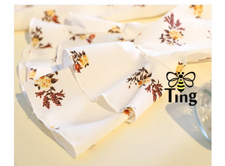 Tingfly Женский комплект, рубашка с цветочным принтом и бантом+ длинная шифоновая юбка, комплект из двух предметов, женские летние комплекты, блузка и юбка, комплекты
