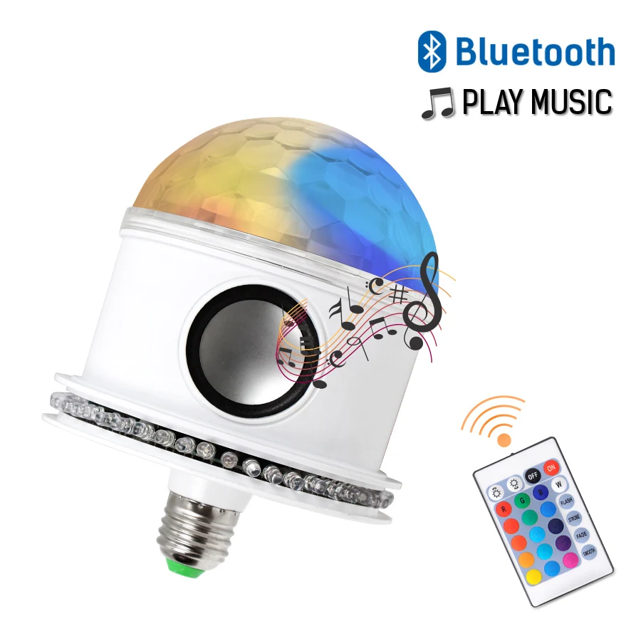 Bluetooth пульт дистанционного управления E27 диско шар лампочки AC110 265V LED RGB + белая
