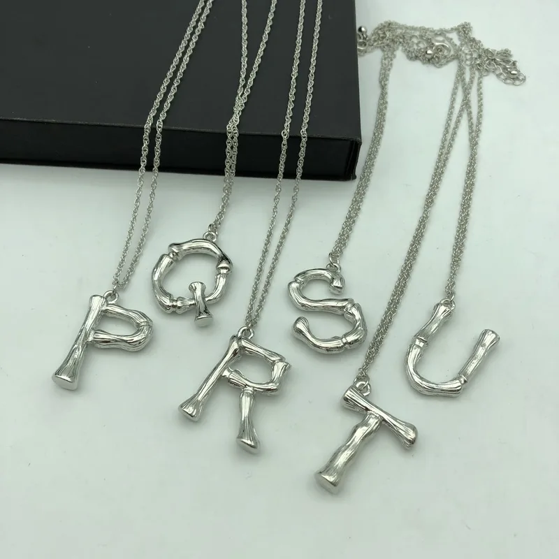 F.J4Z сплав серебряные ожерелья с буквой A-Z инициальное ожерелье и подвески женские