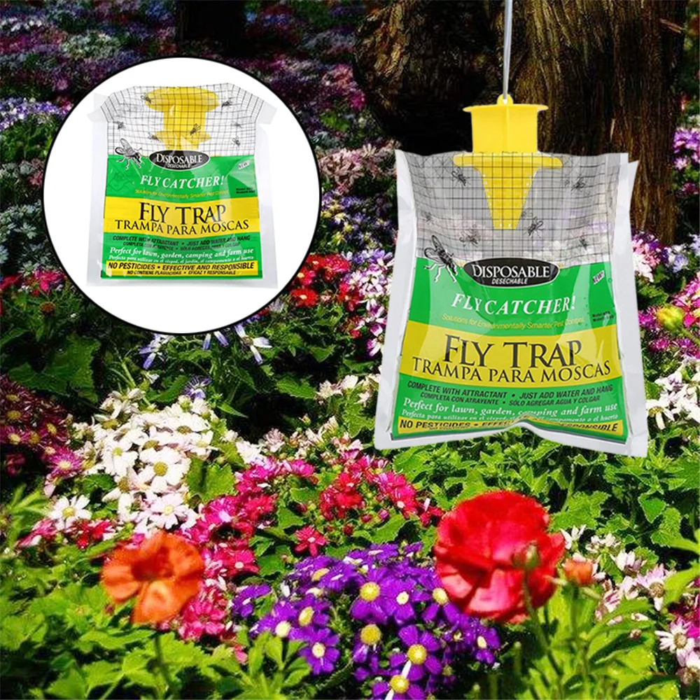 Fly Trap Catcher Bug Mosquito Killer Moth Insect Killer Pest Control Products Disposable Plastic Hanging Bait Bag Dropshipping