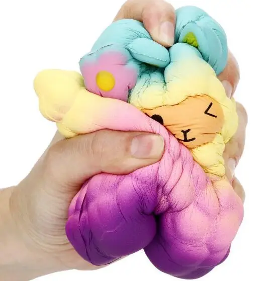 Jumbo Kawaii мягкий медленно поднимающийся Bling Защитная крышка для радуги из шерсти