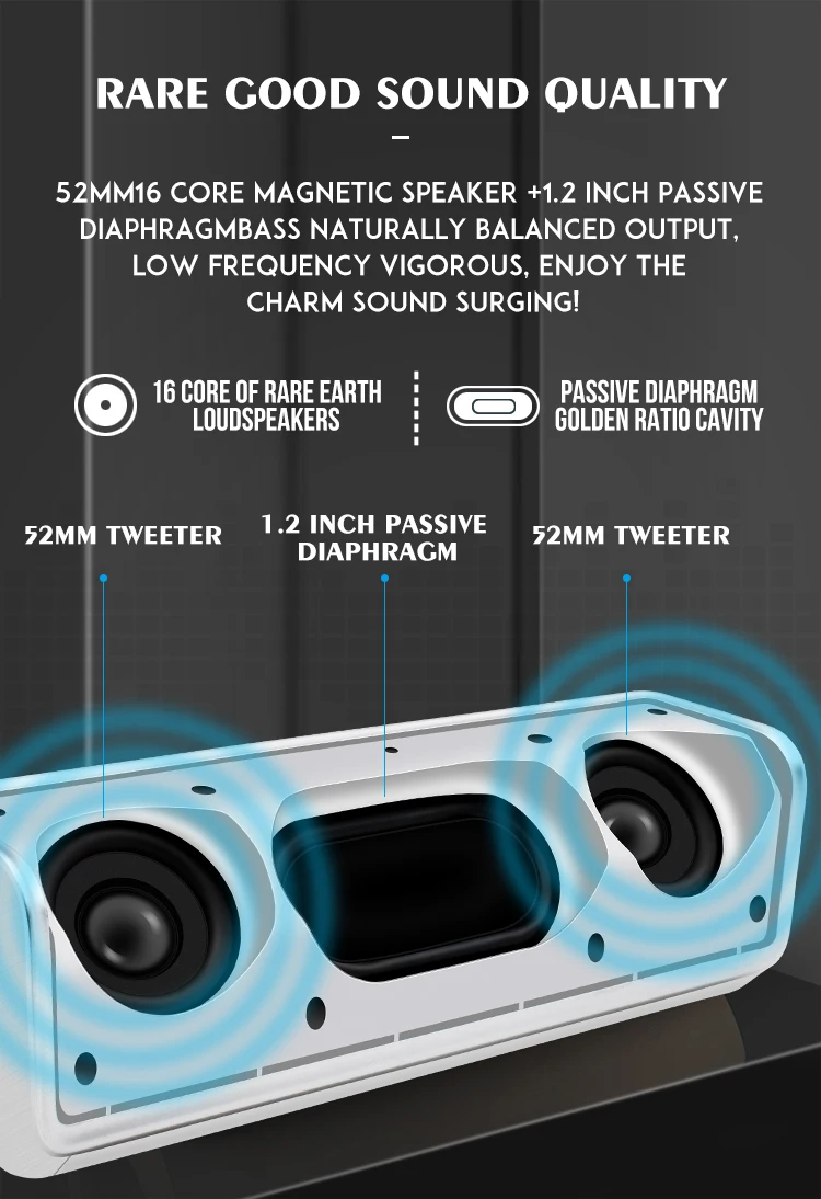 NBY 6690 Bluetooth динамик портативный беспроводной динамик звуковая система стерео музыка объемный поддержка TF AUX USB