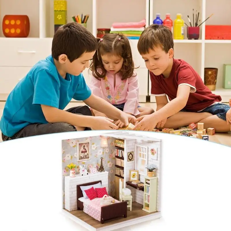DIY Мини Вилла Дом Кукольный дом сборка игрушечный ручная работа ремесло