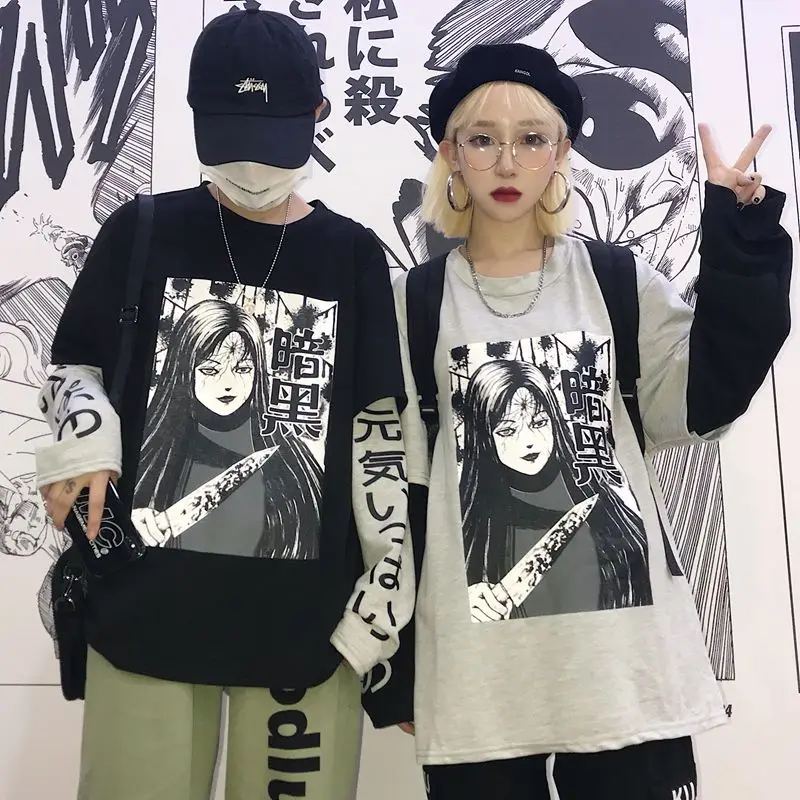 Женские футболки YouGeMan топы осенняя Корейская Футболка с принтом Ulzzang Harajuku