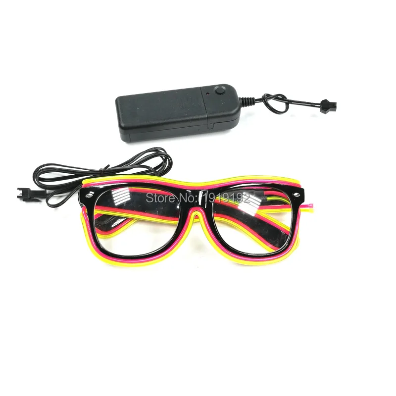 Двойные цветные неоновые светодиодные очки с электролюминесцентной проволокой