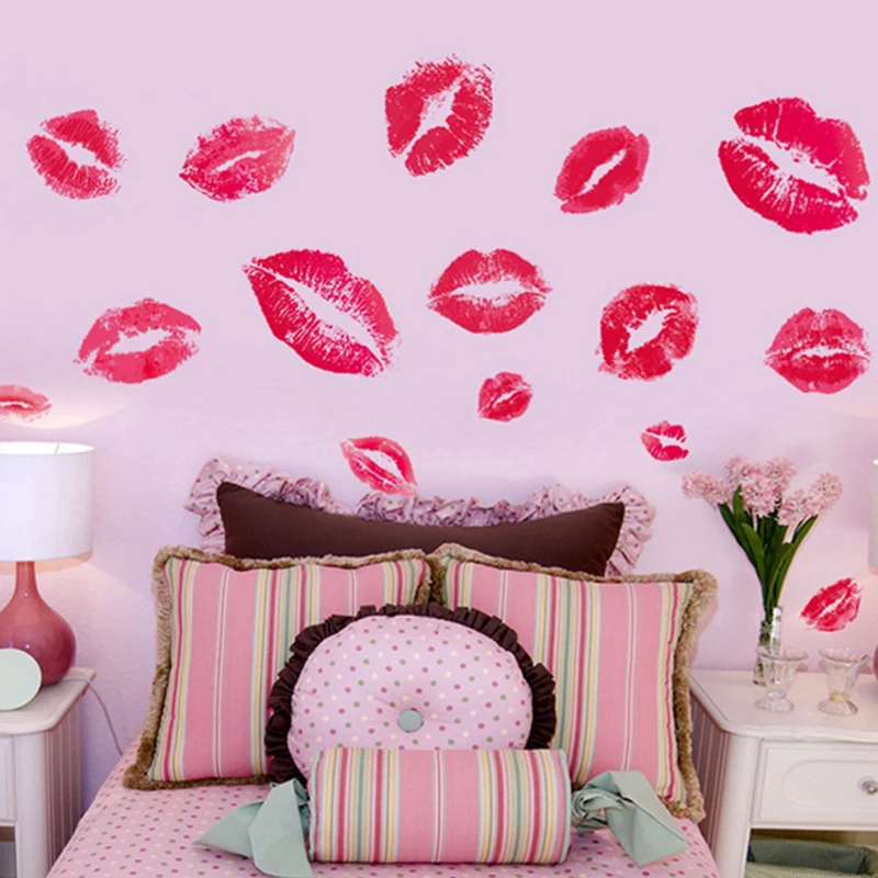 1x Романтический губы Творческий Наклейки DIY на стену Гостиная Задний план Декор