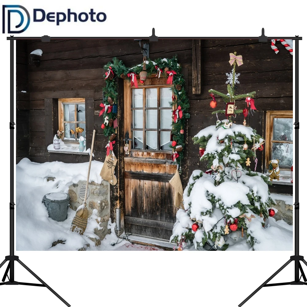 Декорации для рождественской фотосъемки деревянный дом Детские Вечерние