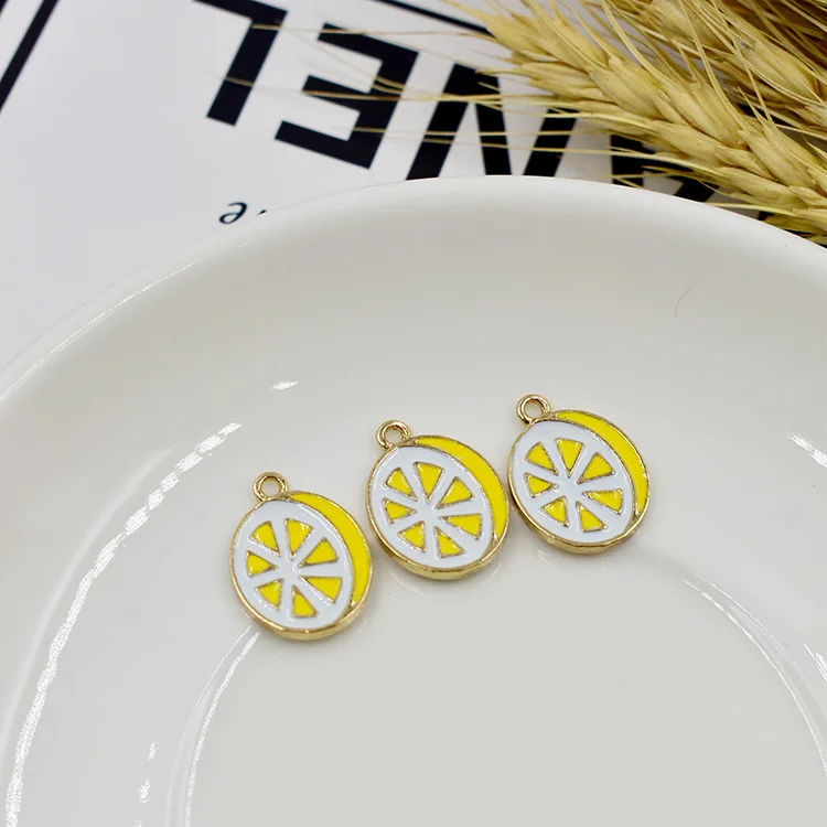 Корень 10 шт./упак. модный пить апельсиновый сок эмаль амулеты из сплава браслет DIY