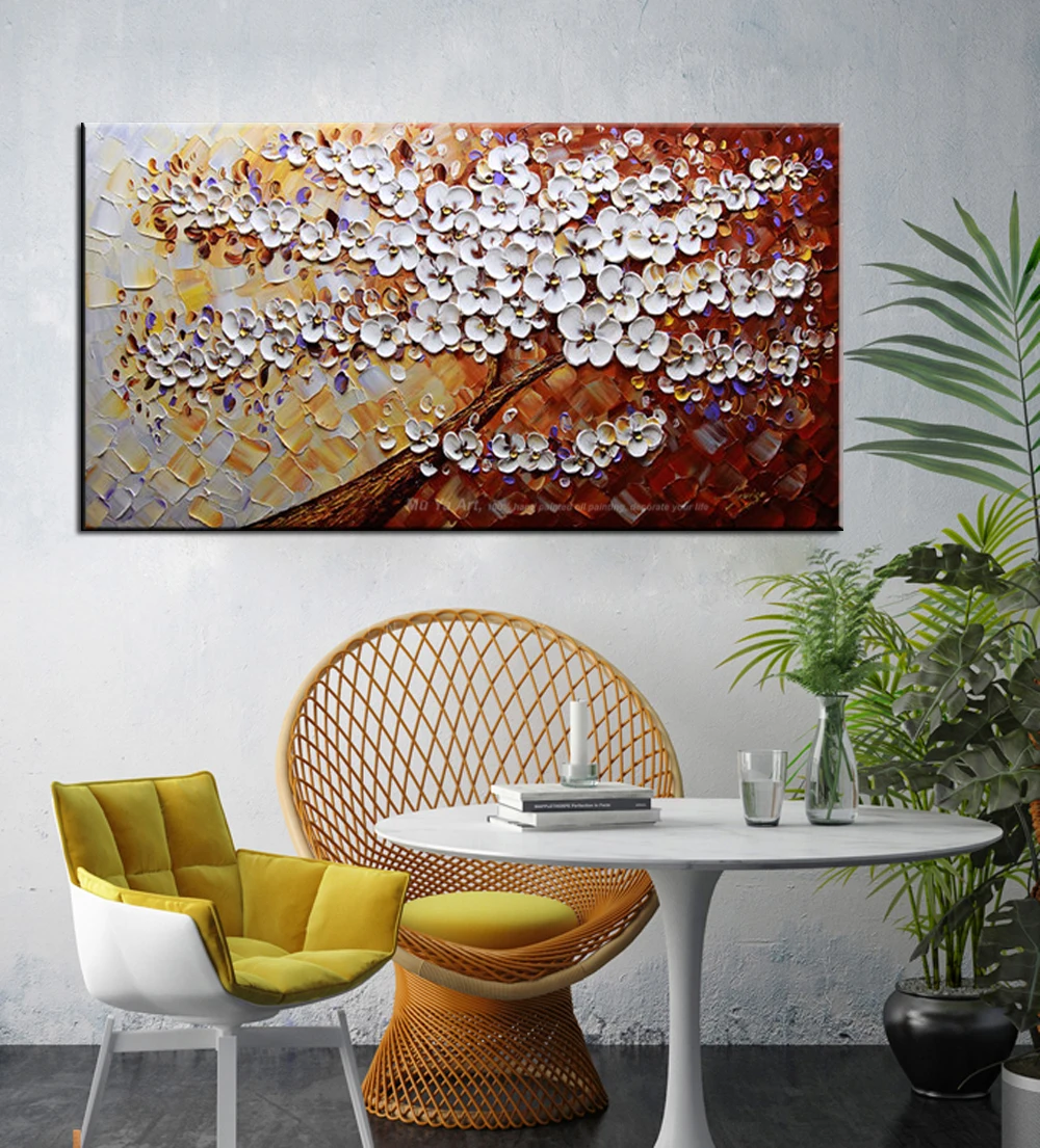 MUYA large wall pictures for living room flower modern hand painted canvas oil paintings abstract art tree painting | Дом и сад