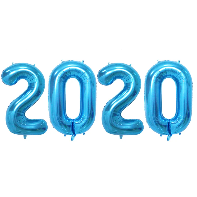 4pcs Number Foil Balloons 40inch Green Silver Digit Air Balloons Christmas Decoration Happy New Year Globos Graduation