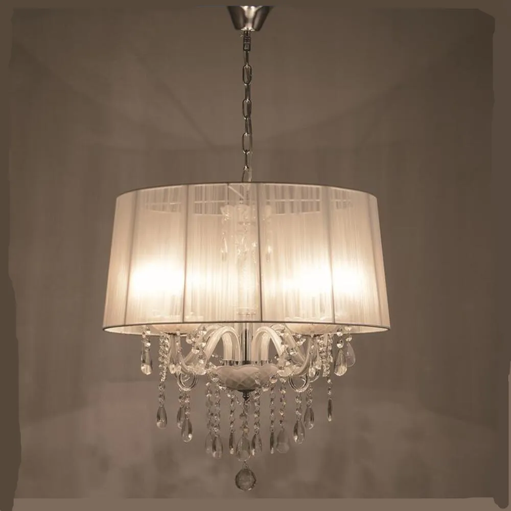 Простая белая/черная люстра с абажуром для рисования хрустальные люстры