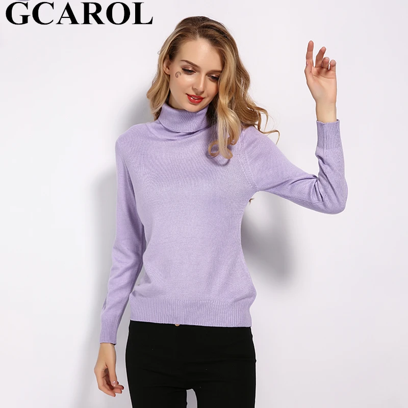 Свитер Женский вязаный GCAROL яркий облегающий джемпер из 30% шерсти 3XL на осень и