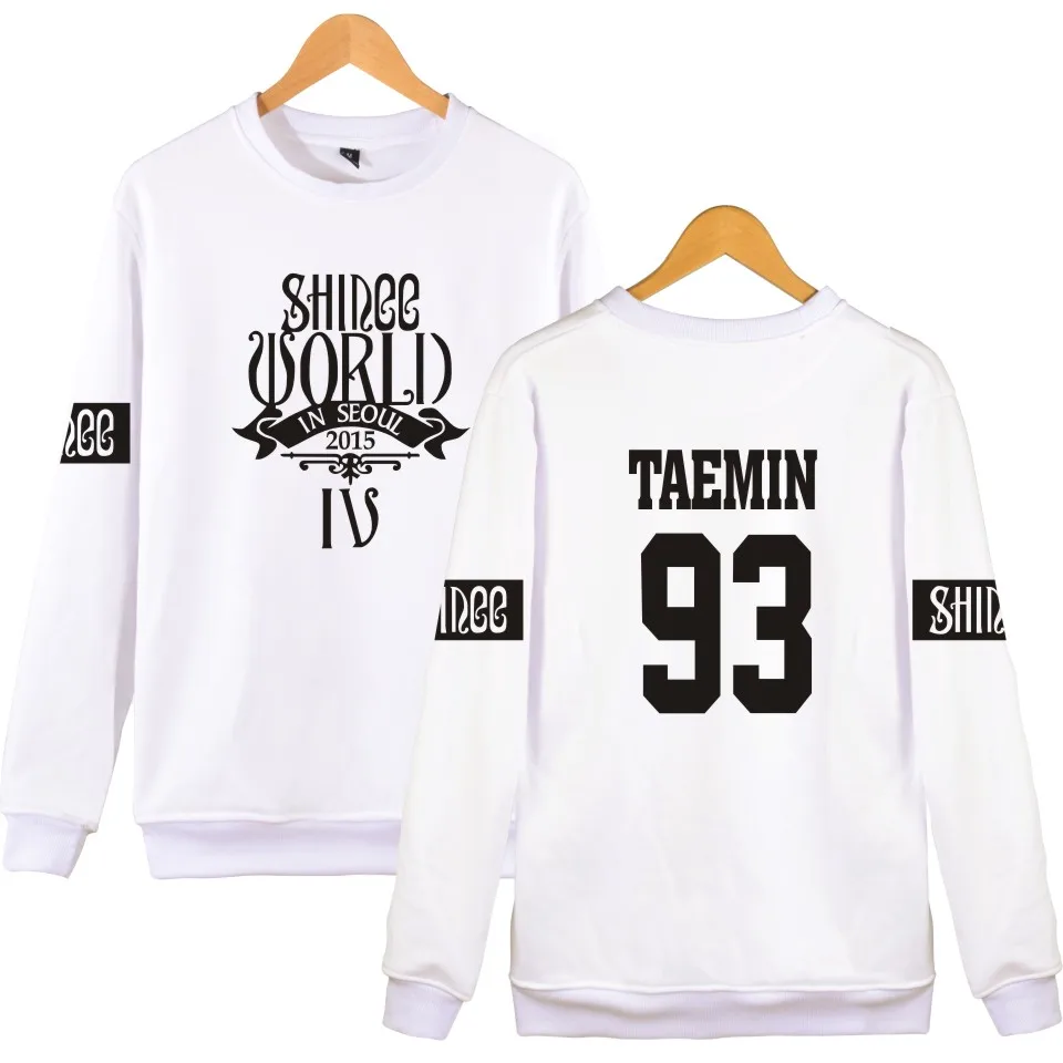93TAEMIN w WEJNXIN Shinee Kpop Fans поддерживающие толстовки для женщин и мужчин Унисекс Пуловер С Круглым Вырезом Флисовая Толстовка Harajuku Розовая Толстовка - Цвет: 93TAEMIN w