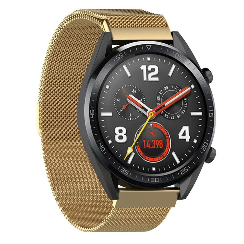22 мм Универсальный Миланский Браслет из нержавеющей стали для huawei Watch GT Active ремешок для huawei Honor Magic Watch браслет