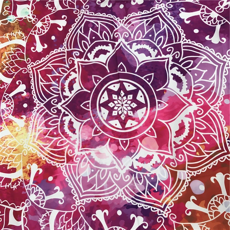 Новый круглый коврик для йоги индийский Гобелен Мандала Лотос Коврик богемный