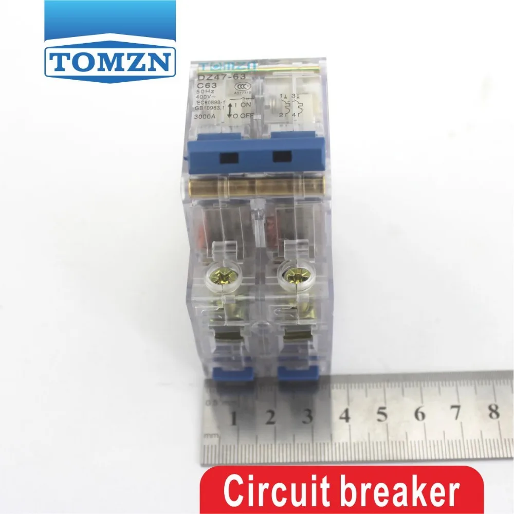 2P 20A прозрачный чехол DP 20 Ампер Мини автоматический выключатель MCB | Обустройство