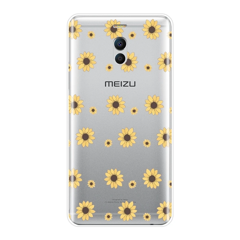 Задняя крышка для Meizu M2 M3 M5 M6 Note мягкий силиконовый желтый чехол с подсолнухом