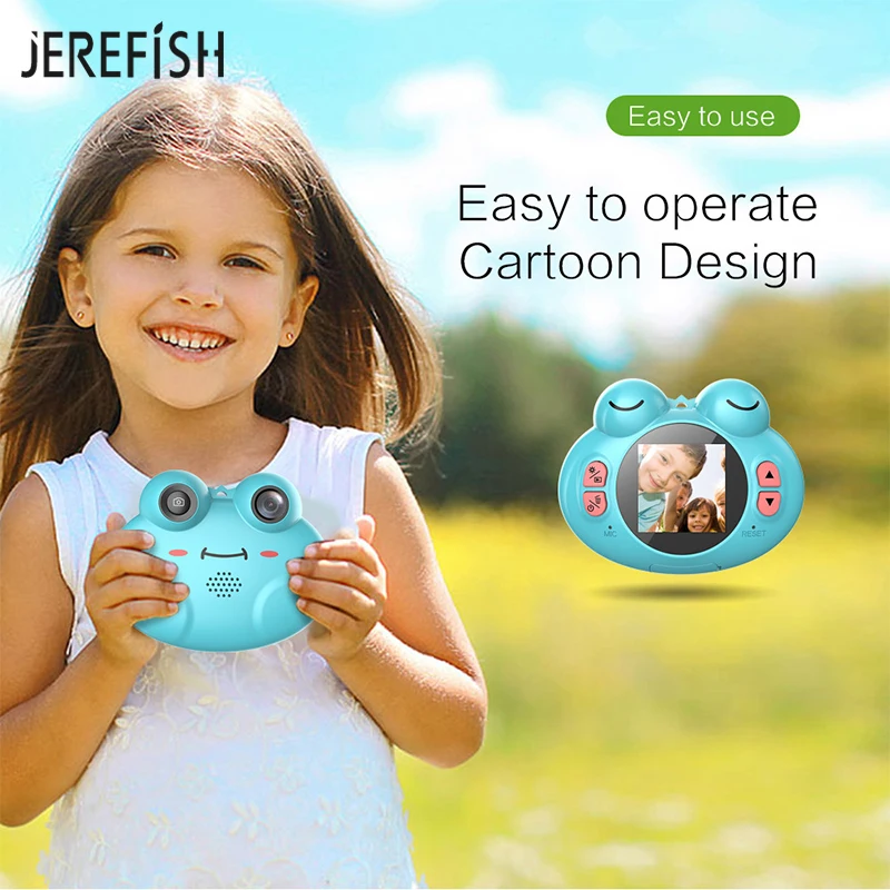 JEREFISH HD лягушка детский фотоаппарат цифровой фото камера Juguetes фотографии подарок на день рождения Прохладный Дети Новые