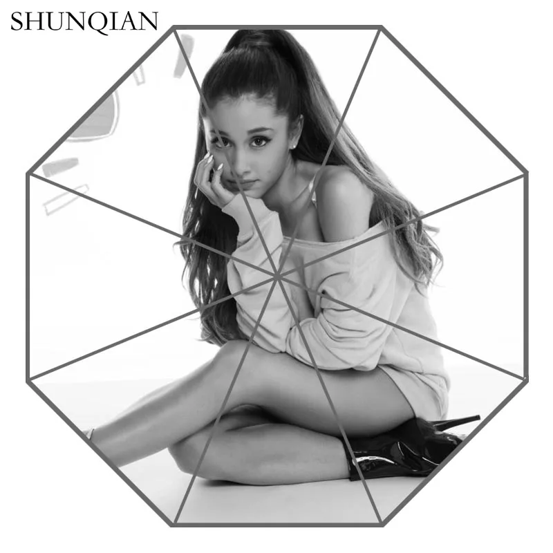 P# Ariana Grande 03 Зонт с индивидуальным принтом складной зонт от солнца и дождя для путешествий неавтоматический декоративный зонт высокого качества - Цвет: 8