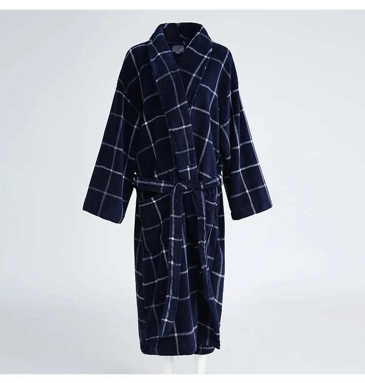 WL супер плюс размер Модный мужской осенне-зимний мягкий теплый фланелевый Халат