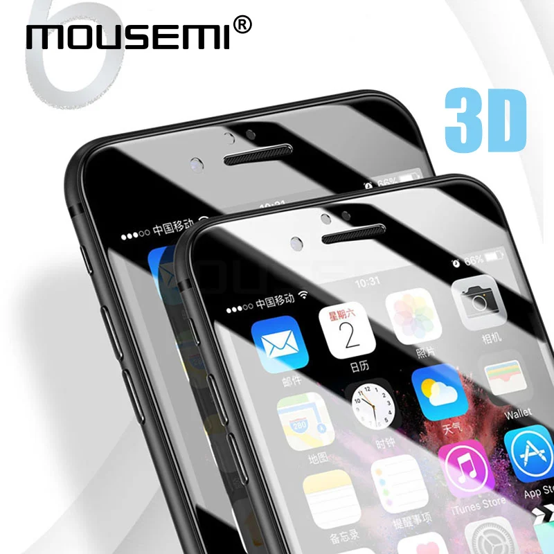 Mousmi для iPhone 7 6 стекло 3D полное покрытие мягкое боковое Защитное 6s 8 Plus X Закаленное