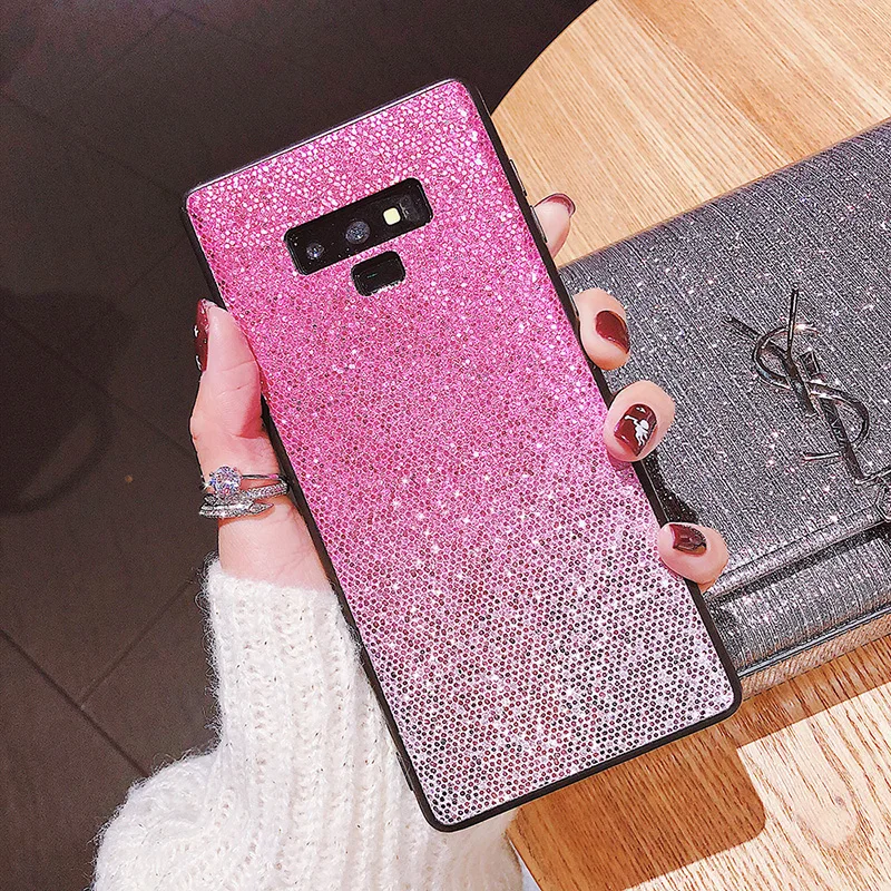 Блестящие чехлы с градиентом для Samsung Galaxy Note 9 8 S9 S8 Plus S7 Edge A9 Star A7 A6 A8 J2 Pro J8 2018 J5 J3 J7