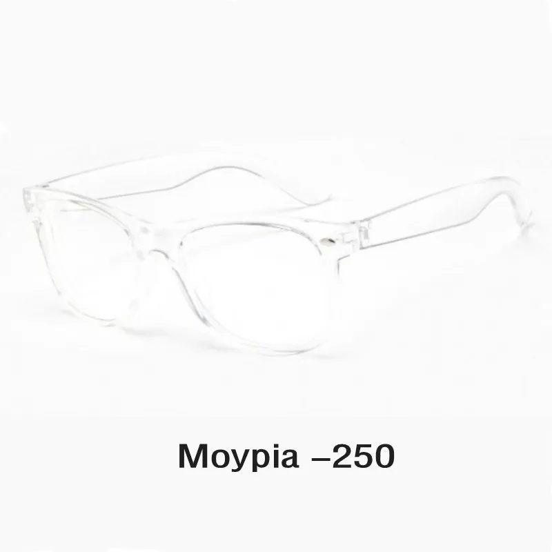 Transparent -250 Прозрачные готовые близорукие очки для близорукости прозрачные очки близорукие для женщин и мужчин с диоптрией-1,0-1,5-2. 0.-4,0 - Цвет оправы: Transparent -250
