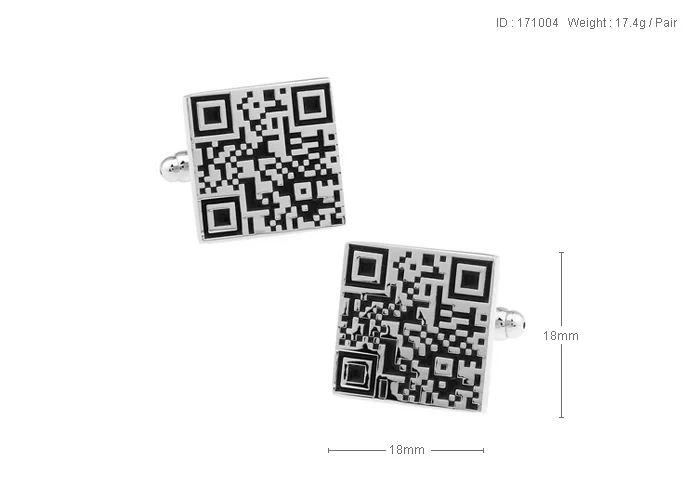 Дешевые оптовые запонки двумерный код моделирования мужские ювелирные