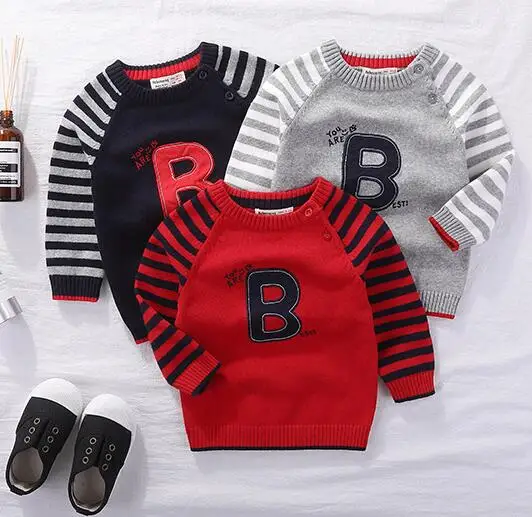 Детский свитер весенне-осеннее пальто хлопковые свитера для мальчиков 0-2 лет