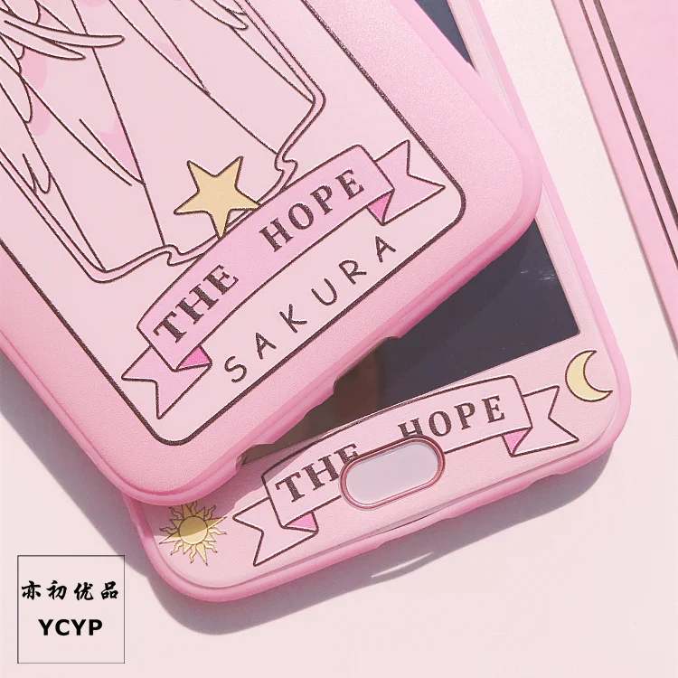 OPPO R11 plus Чехол+ пленка для экрана из закаленного стекла, Япония супер милый Captor SAKURA чехол для OPPO R11/OPPO R11 plus Fudas+ ремешок