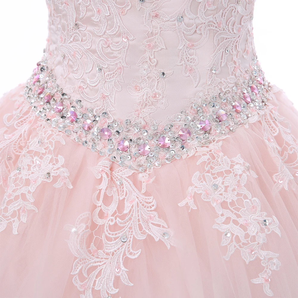 Sky Blue Quinceanera Dresses Ball Gown Cap Sleeves Tulle Appliques Lace Beaded Crystals Cheap Sweet 16 | Свадьбы и торжества