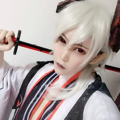 Игра Onmyoji Onikiri Пробуждение косплей кимоно Хэллоуин Карнавальный Наряд полный набор парик обувь Рог Косплей Костюм