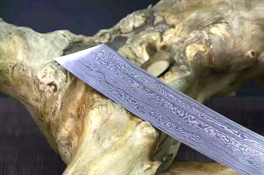 Qing Dynasty телохранитель Дракон и тигр боевой нож острый Дамаск сложенная сталь