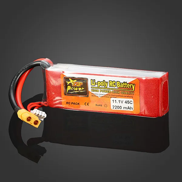 ZOP POWER 2200MAH 11.1V 3S 45C Lipo Battery XT60 Plug For RC Quadcopter Helicopter Multicopter Drone | Игрушки и хобби