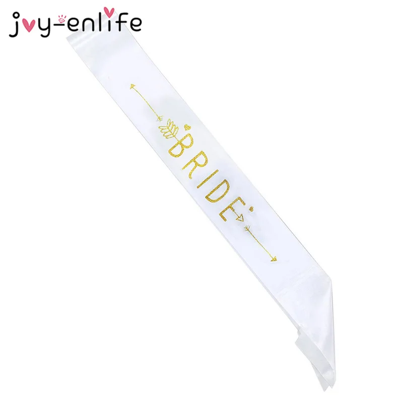 6pcs/set Satin Bride Team Sash Bachelorette Party for Hen Wedding Bridal Shower Black with Gold Letter | Дом и сад
