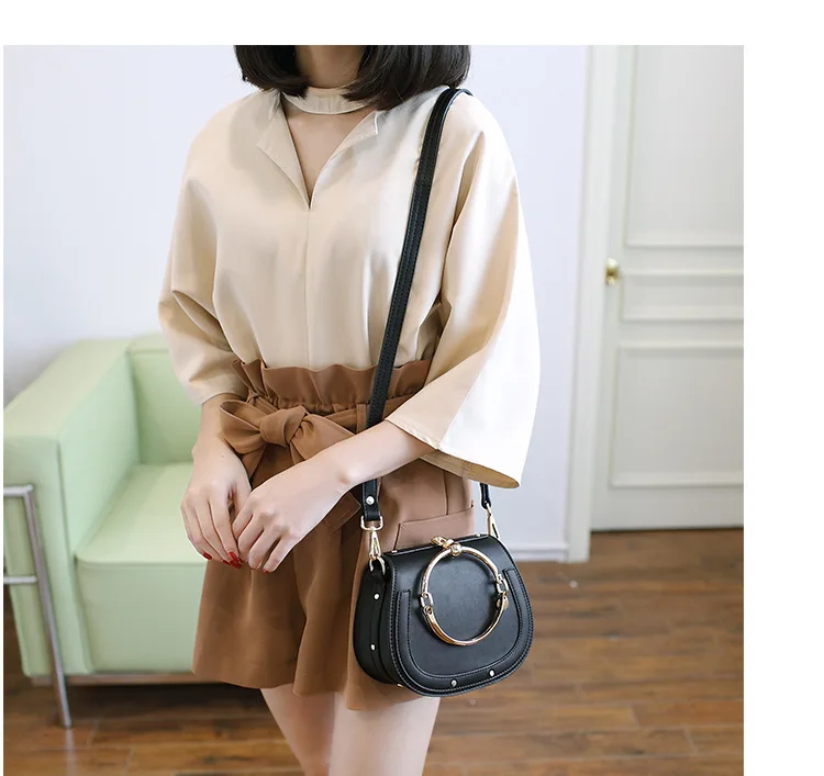 Bolsos Mujer Специальное предложение Женские сумки круглые металлические кольца сумка-мессенджер через плечо телефон кошелек крест тела Дамы Роскошные