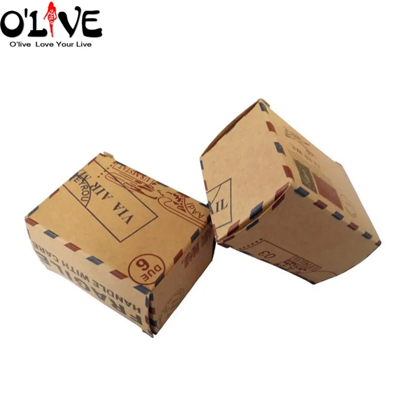50 шт. коробка из крафт-бумаги подарочная упаковка для воздушной почты и конфет