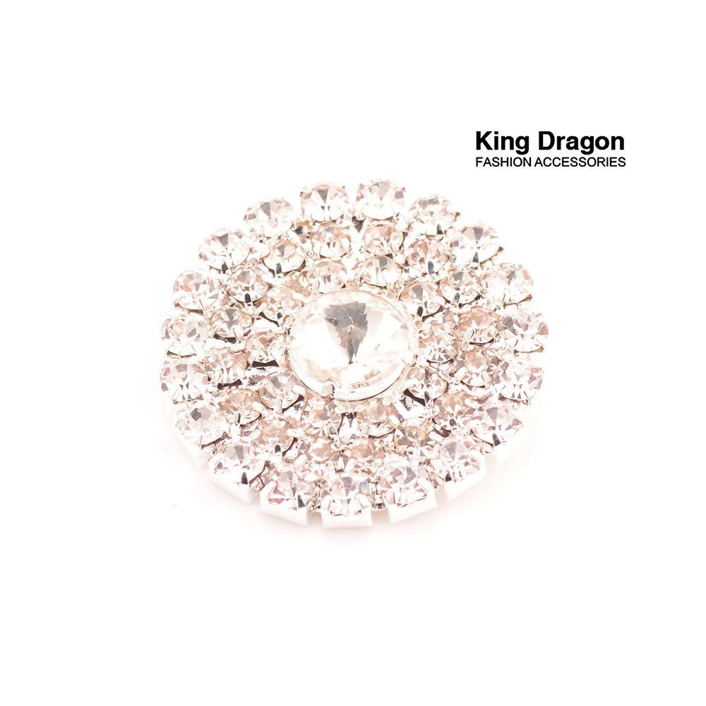 Новое поступление декоративные пуговицы со стразами 27 мм 5 шт./лот серебристого