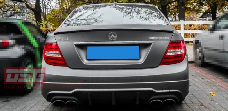 C63 Стиль w204 PP пластиковые диффузор, губа на задний бампер для 2011 2012 2013 Benz C180 C200 C280 C300 C350& C63 бампер