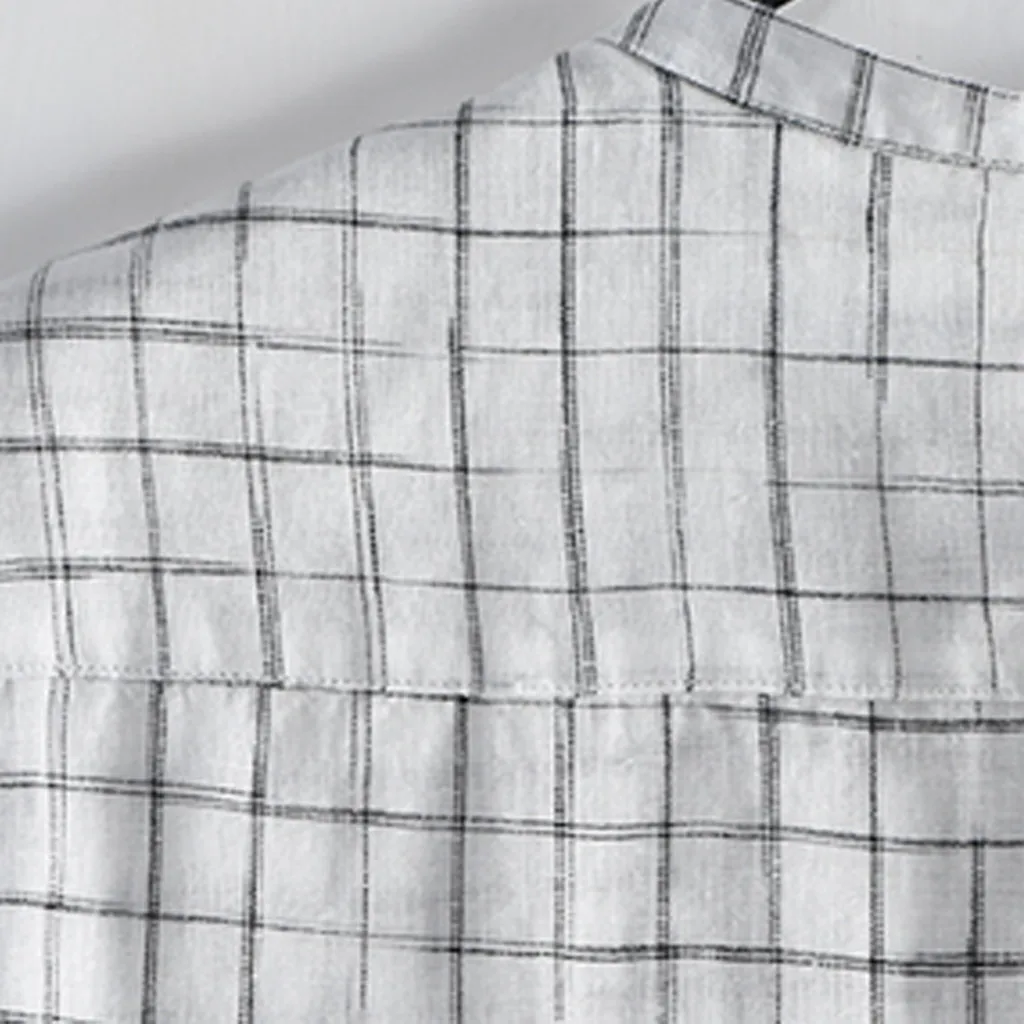 Camisa masculina Для мужчин Винтаж Сращивание Кнопка плотный льняной пиджак короткий рукав Ретро Рубашки, Топы, блузки