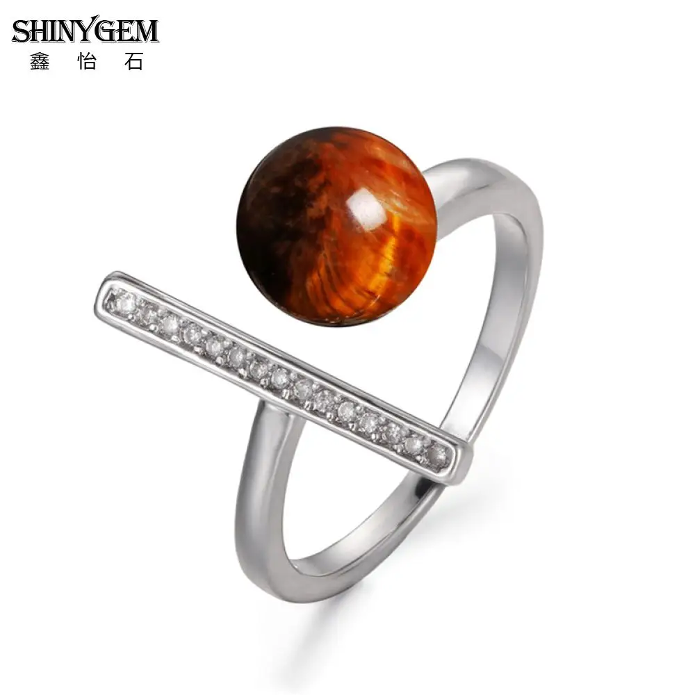 Блестящие драгоценные камни нерегулярные 8 мм полудрагоценные бусины кольца из